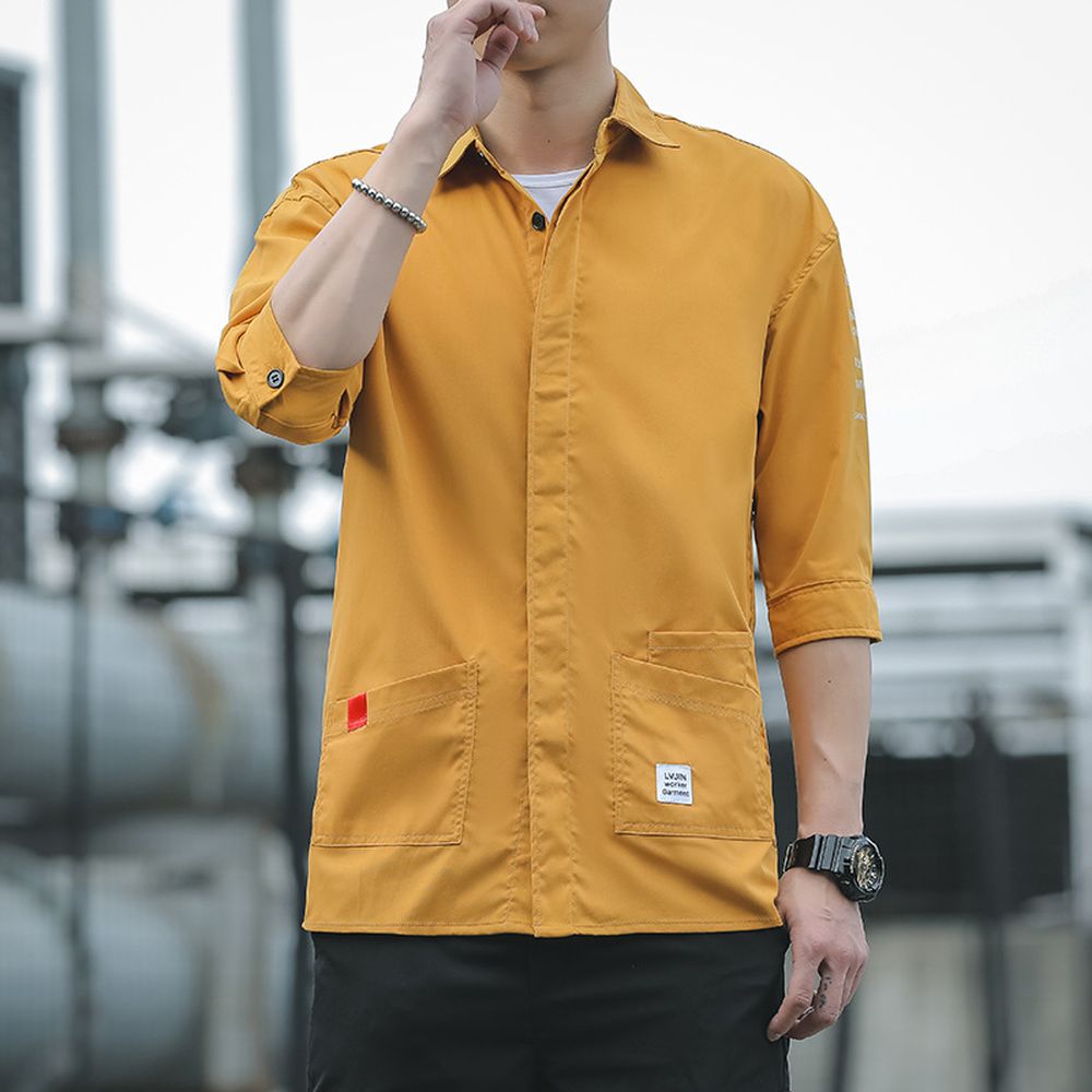 Men's Loose Casual Three Quarter Sleeve Shirt