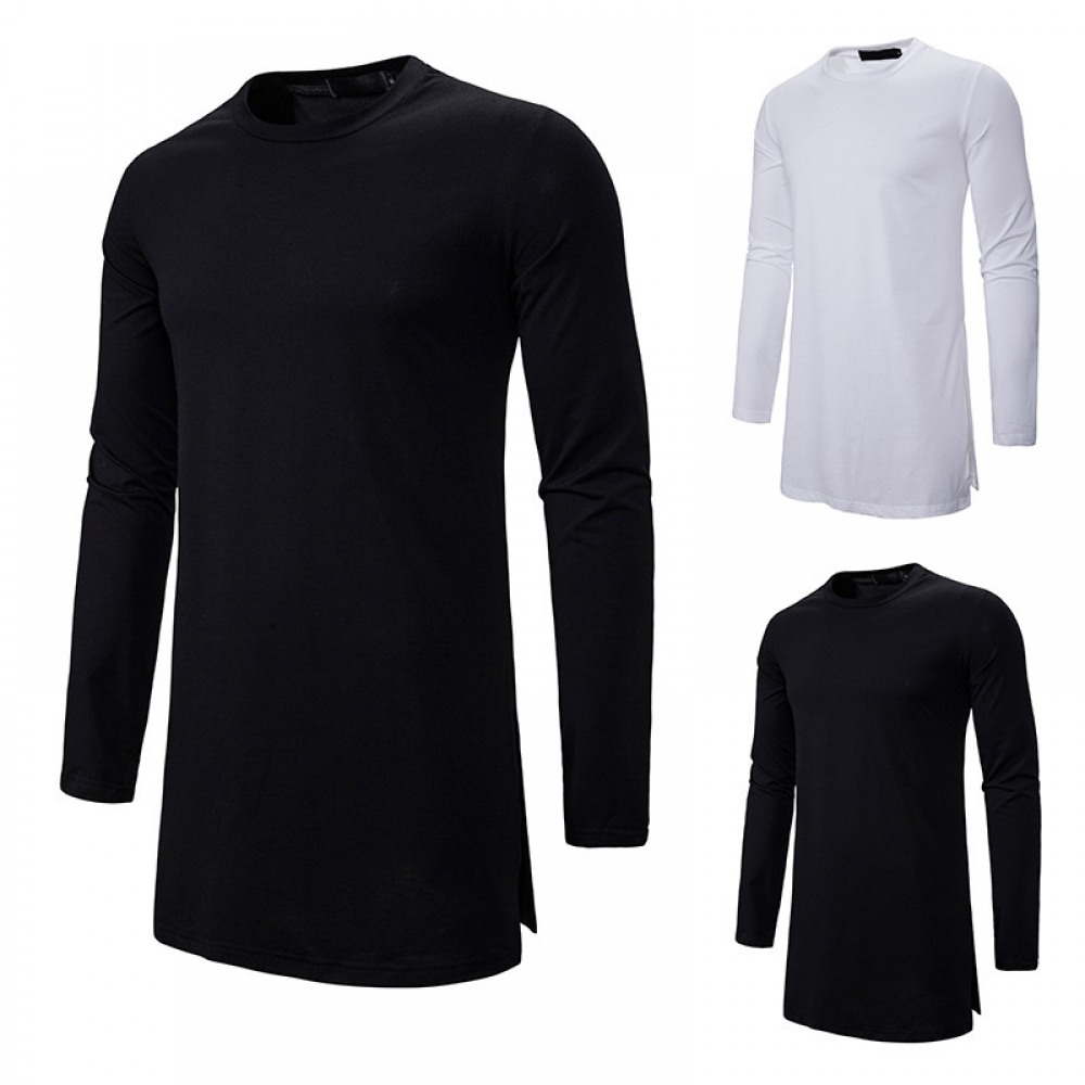 Tide Brand Round Neck T-Shirt Men's Loose Dark Trendy Long-Sleeved T-Shirts